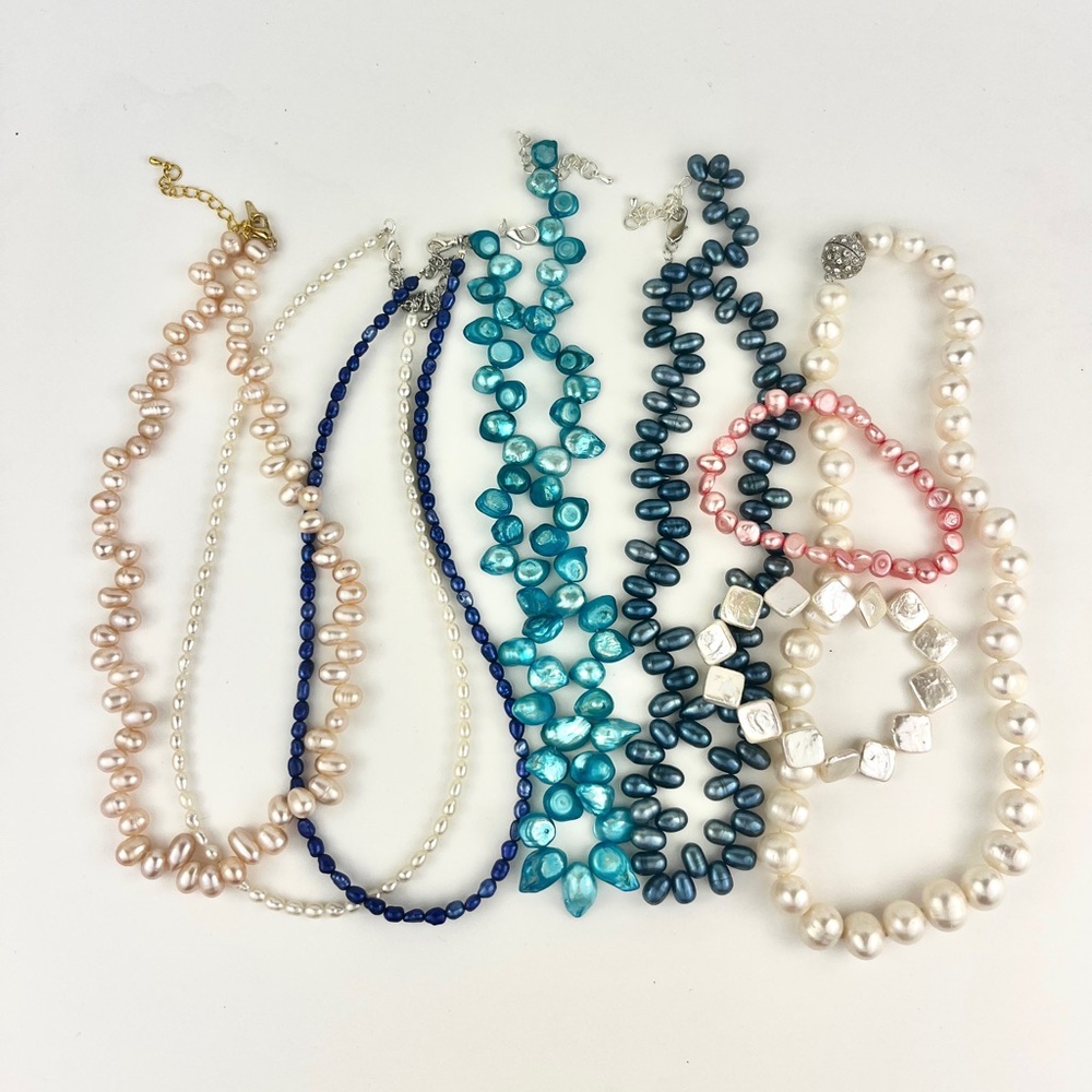 Pearl necklaces- various colored strands